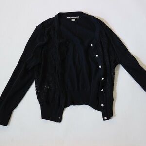 Karl Lagerfeld Black Lace Cardigan